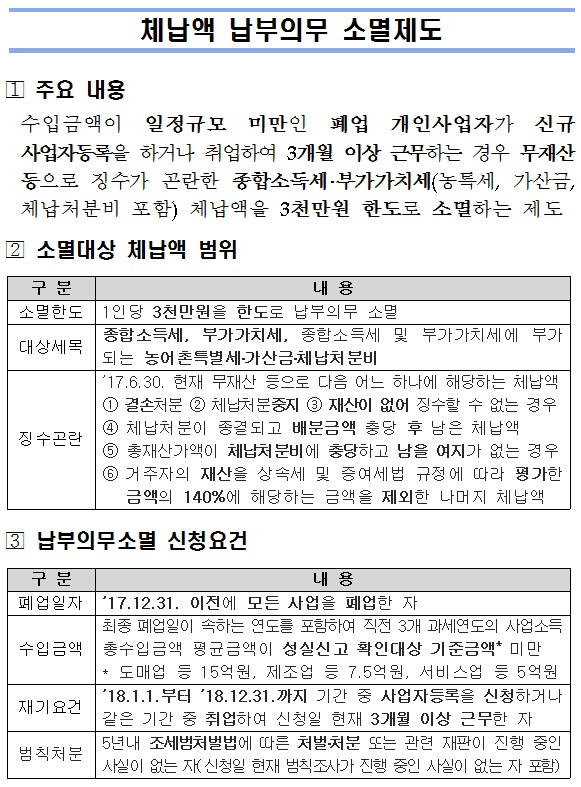 체납액 납부의무 소멸제도